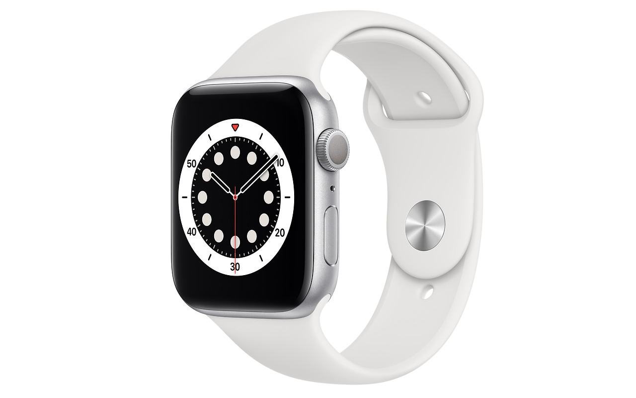 Apple Watch Series 6 GPS 44mm Aluminum Case with White Sport Band White