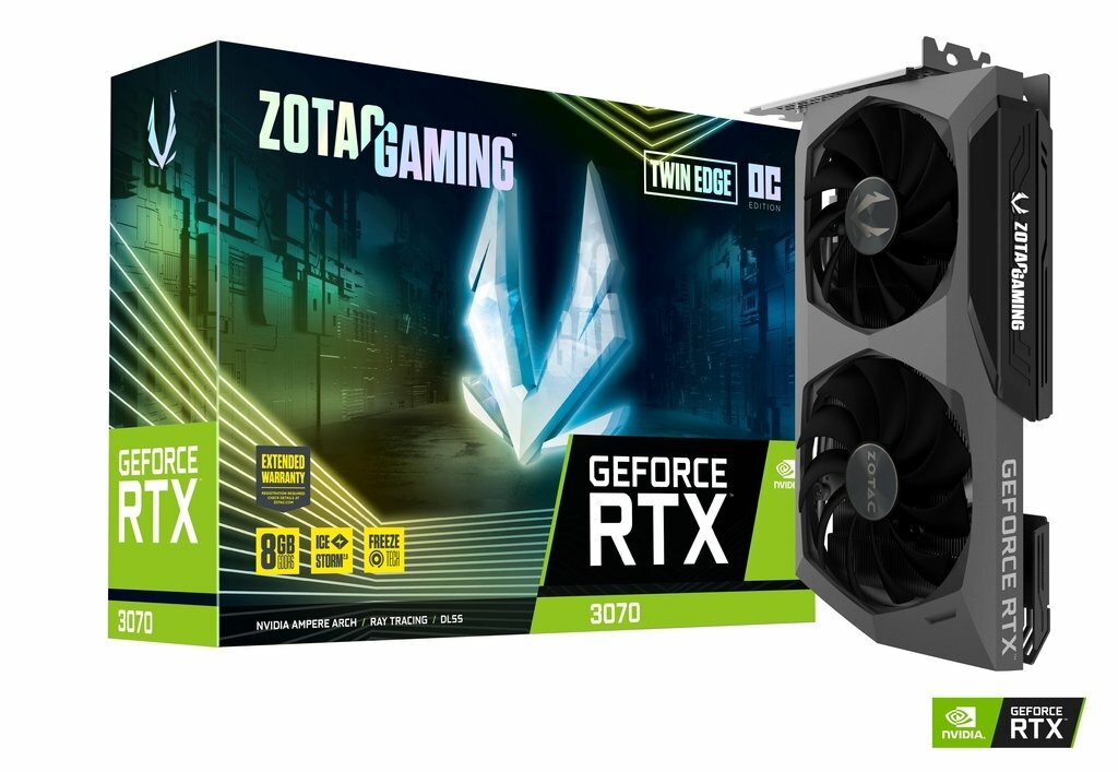 ZOTAC GeForce RTX 3070 Twin Edge OC 8GB GDDR6 256bit / ZT-A30700H-10P
