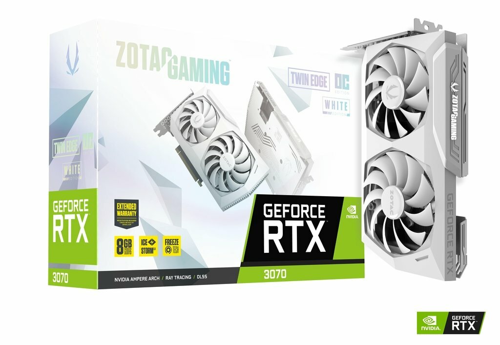 ZOTAC GeForce RTX 3070 Twin Edge OC White Edition 8GB GDDR6 256bit / ZT-A30700J-10P