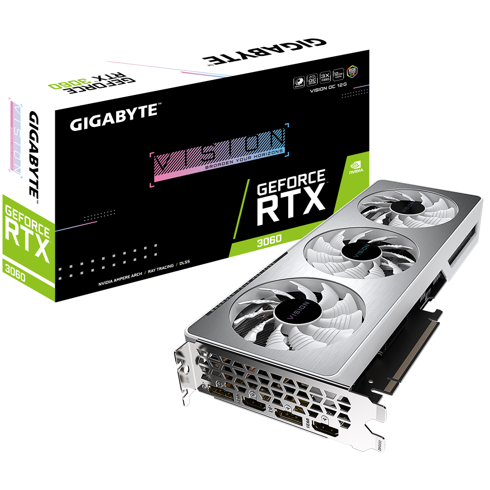 GIGABYTE GeForce RTX 3060 12GB GDDR6 Vision OC / 12GB GDDR6 192bit / GV-N3060VISION OC-12GD