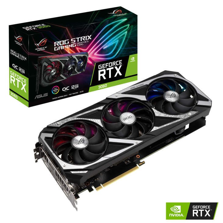 ASUS GeForce RTX 3060 12GB GDDR6X 192bit / ROG-STRIX-RTX3060-O12G-V2-GAMING