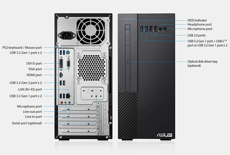 ASUS ExpertCenter X5 / AMD Ryzen 5 4600G / 16GB DDR4 / 512GB NVMe / X500MA-R4600G0390