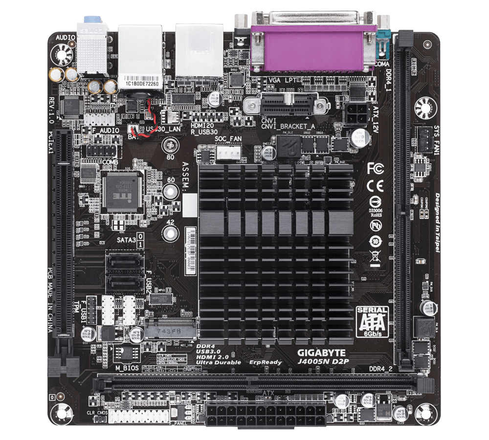 GIGABYTE J4005N D2P Mini-ITX + Celeron Dual-Core J4005