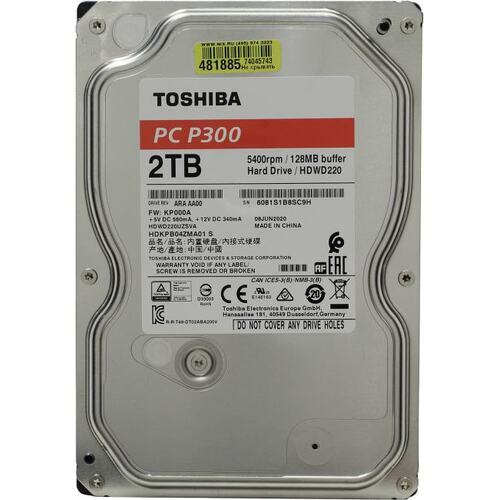 Toshiba P300 Desktop HDWD220UZSVA / 3.5" HDD 2.0TB