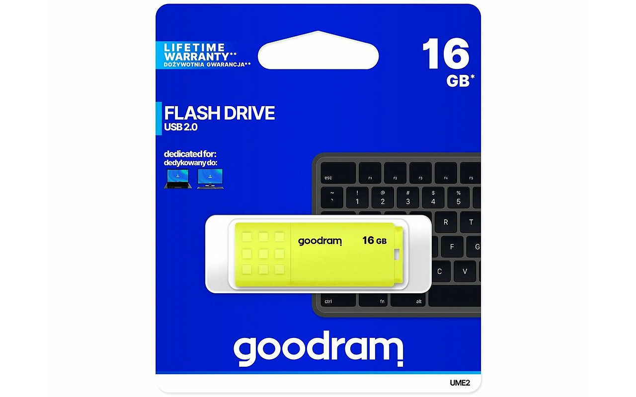 GOODRAM UME2 / 16GB USB2.0 Yellow