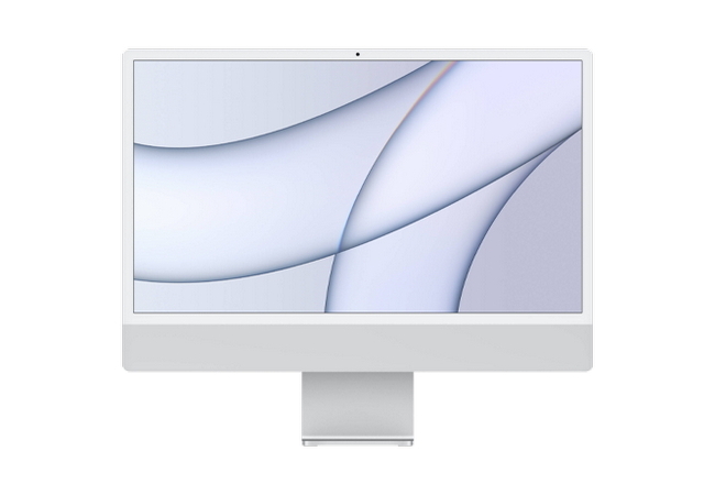 Apple iMac / 24" Retina 4.5K / M1 7-core GPU / 16Gb RAM / 512Gb SSD / Mac OS / Silver