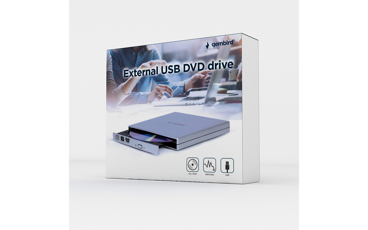 Gembird DVD-USB-02-SV / External DVD-RW Silver