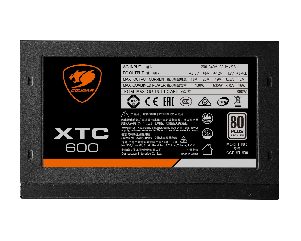 Cougar XTC500 / 500W 80+ Active PFC