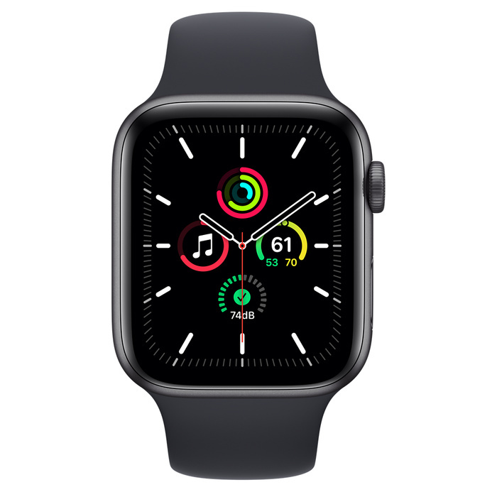 Apple Watch SE 44mm Aluminum Case with Midnight Sport Band