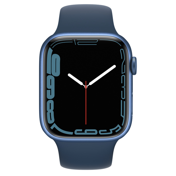 Apple Watch Series 7 GPS 45mm Blue Aluminium Case with Abyss Blue Sport Band Blue