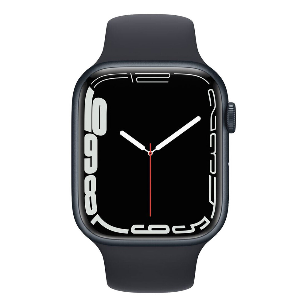Apple Watch Series 7 GPS 45mm Midnight Black Case with Midnight Sport Band Black