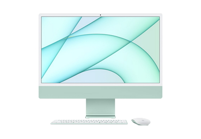 Apple iMac / 24" Retina 4.5K / M1 8-core CPU / 8-core GPU / 16GB RAM / 256GB SSD / Mac OS Green