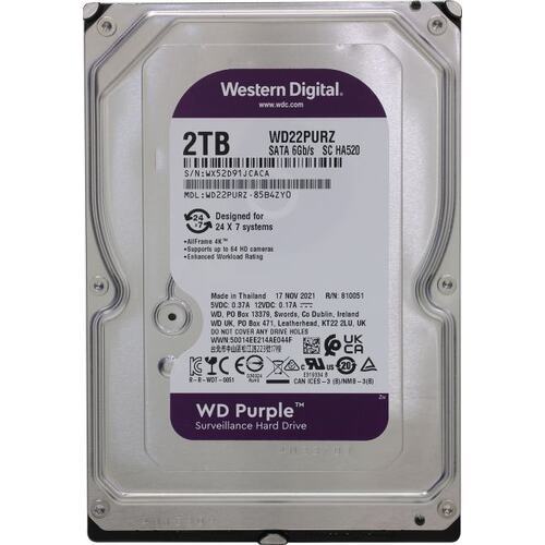 WesternDigital Purple Surveillance WD22PURZ / 3.5" HDD 2.0TB 256MB