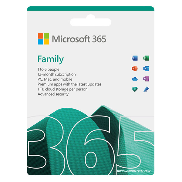 Microsoft M365 Office Family Subscr 1year English