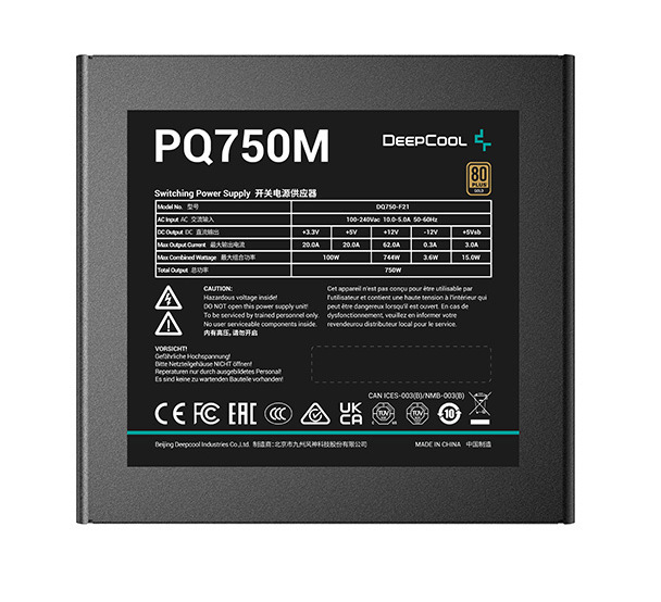 Deepcool PQ750M / 750W 80+ Gold Active PFC