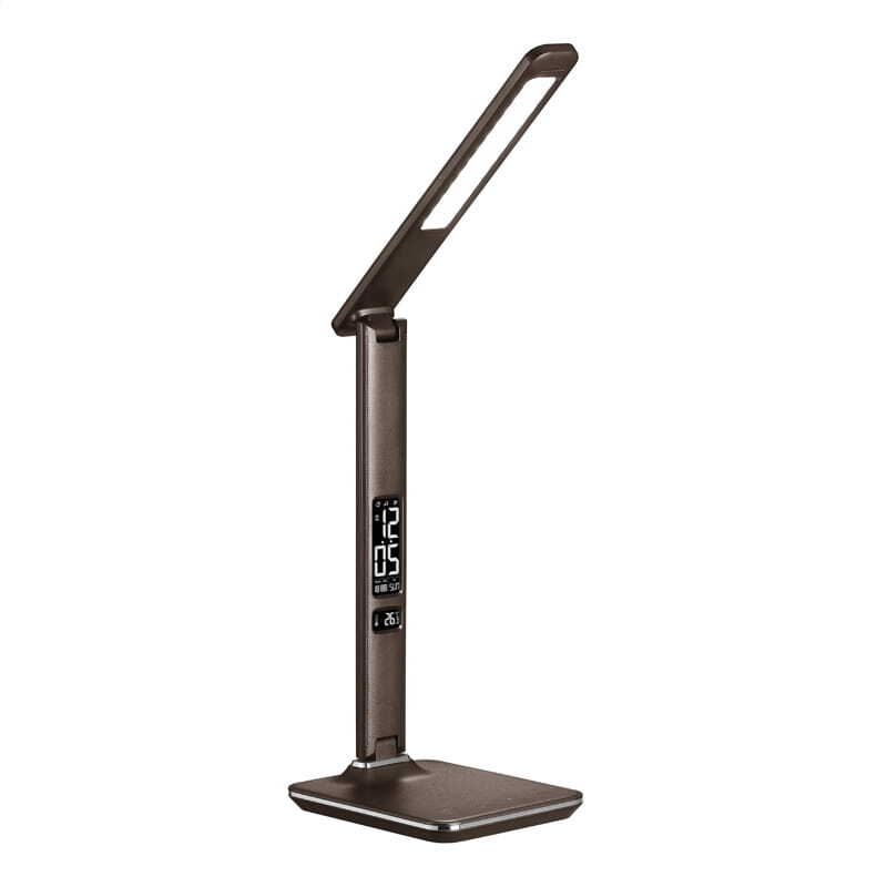 Platinet DESK LAMP 14W + LCD WITH CLOCK AND TEMPERATURE + USB charger 44228 Brown