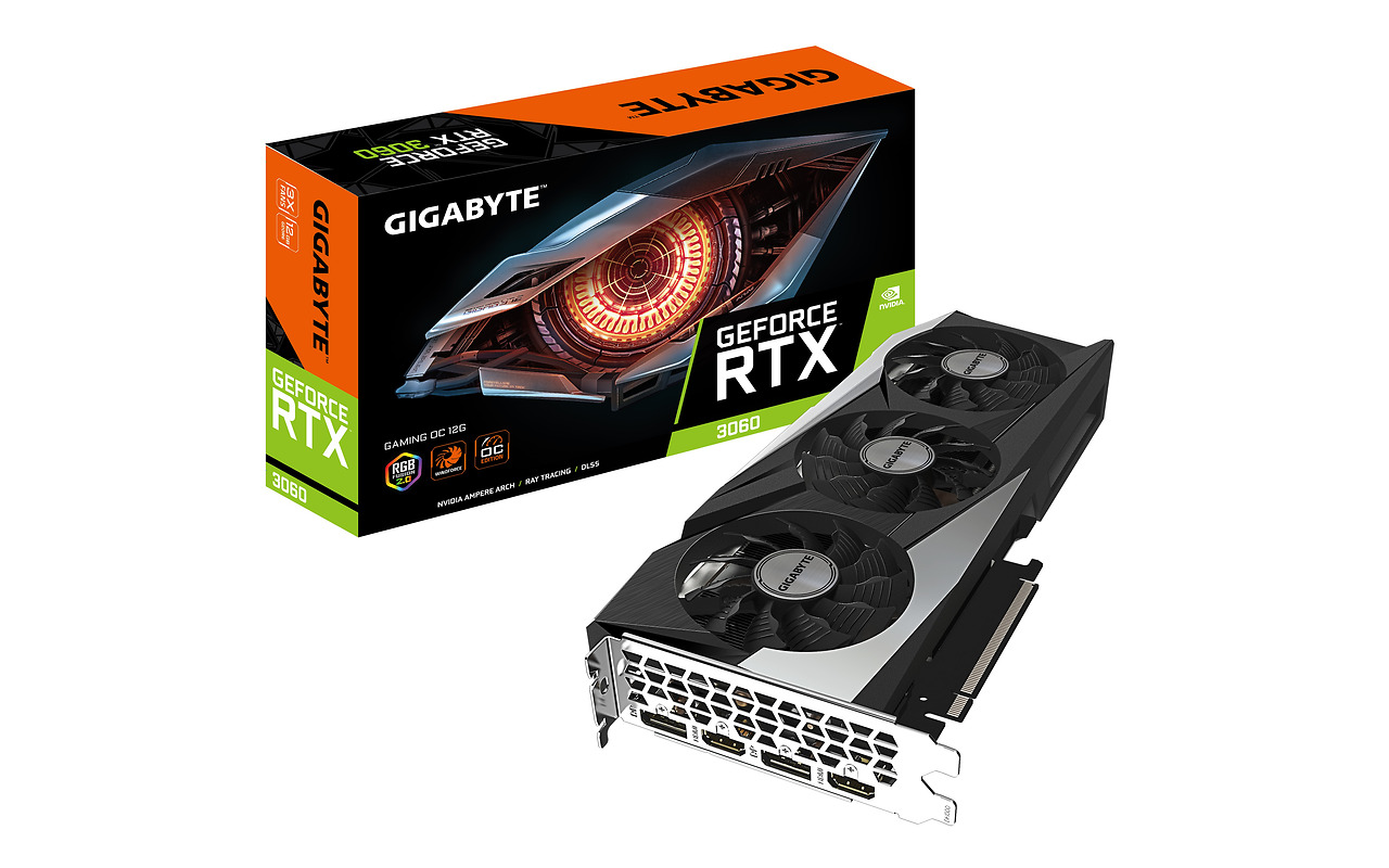 GIGABYTE GeForce RTX 3060 GAMING OC 12G / 12GB GDDR6 192bit / GV-N3060GAMING OC-12GD 2.0
