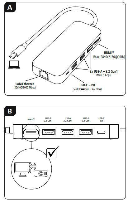 HAMA 20415 / USB-C Hub Multiport 6 Ports