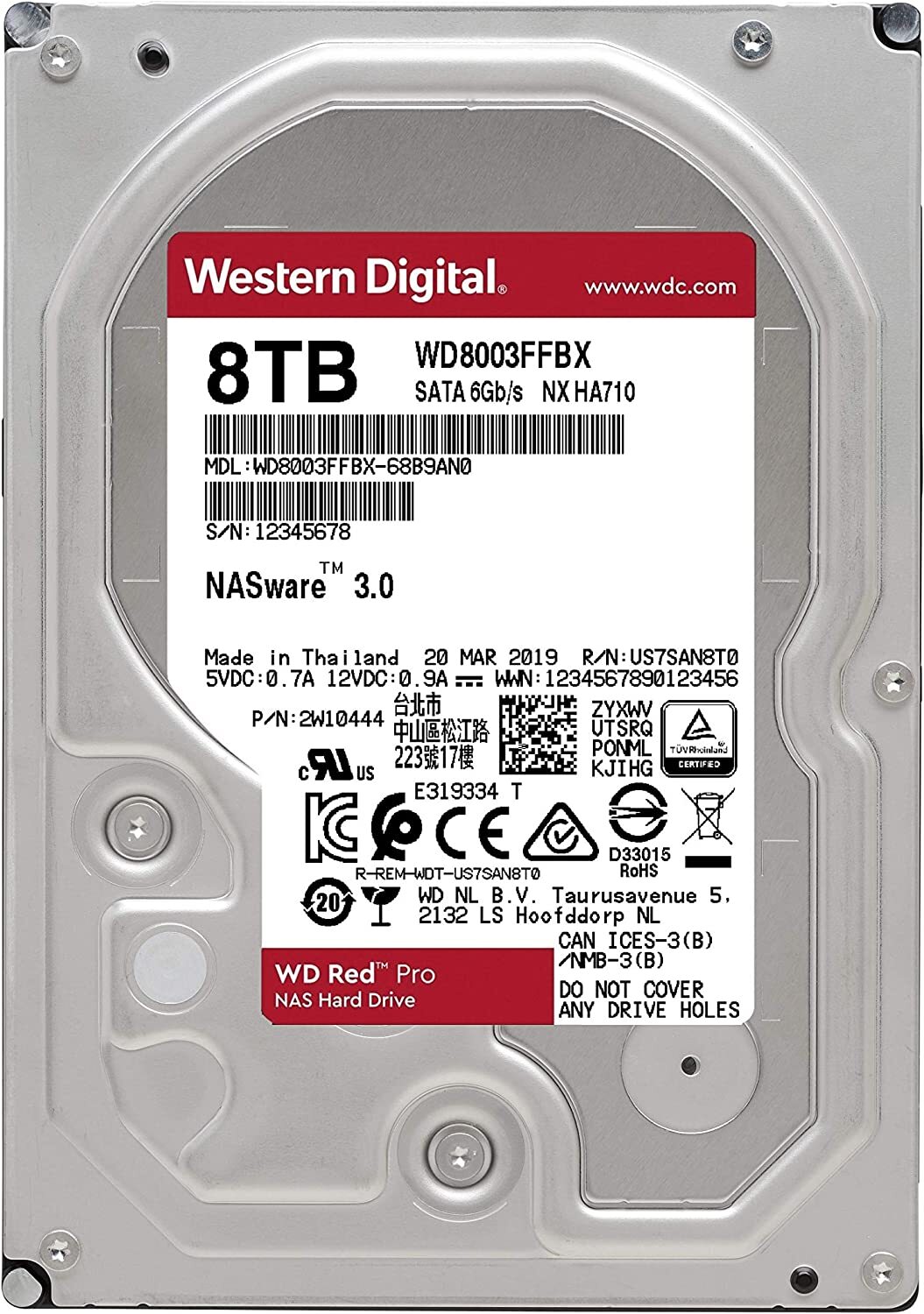 WesternDigital Red Pro WD8003FFBX / 8.0TB 3.5 SATA 256MB