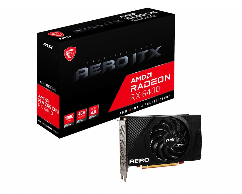 MSI Radeon RX 6400 AERO ITX 4G / 4GB GDDR6 64Bit