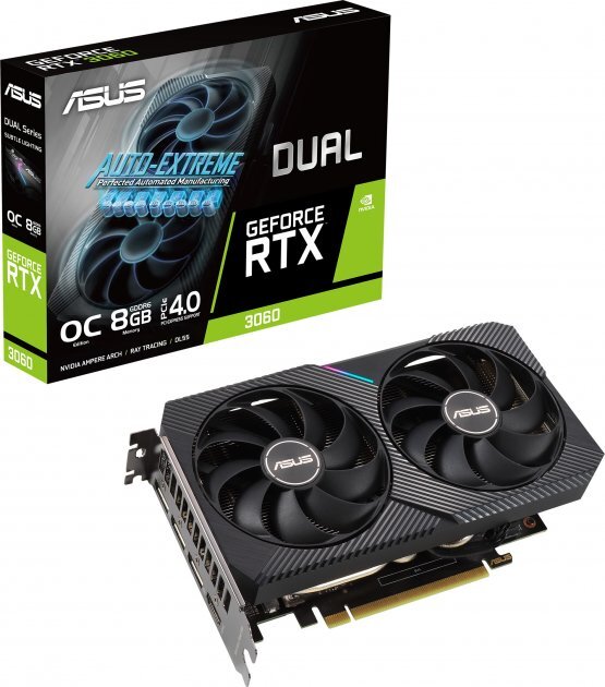 ASUS GeForce RTX 3060 8GB GDDR6 Dual OC 128Bit / DUAL-RTX3060-O8G