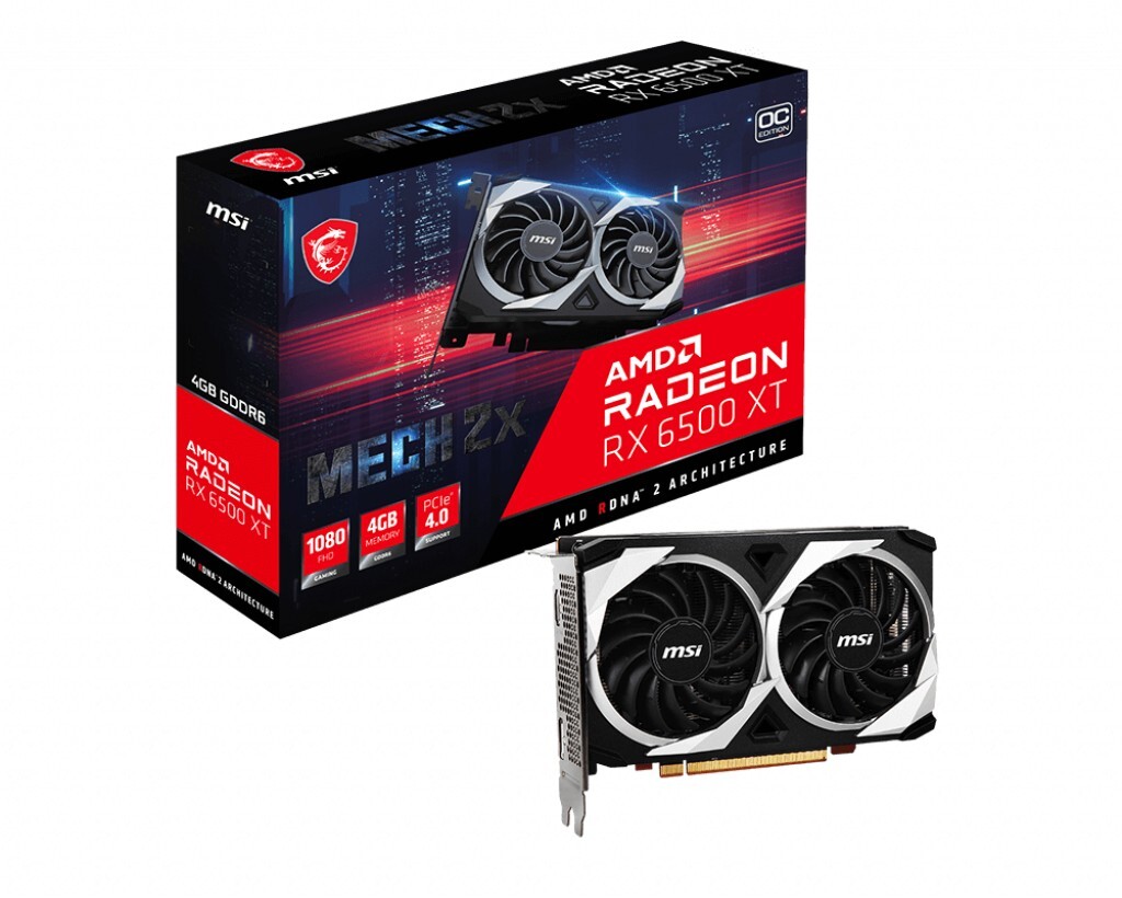 MSI Radeon RX 6500 XT MECH 2X 4G OC / 4GB GDDR6 64Bit