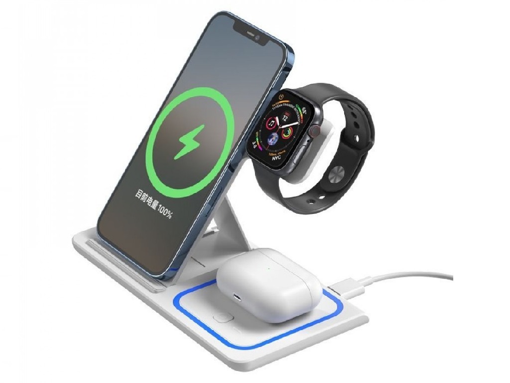 XO WX023 Wireless Charger 3 in 1 White