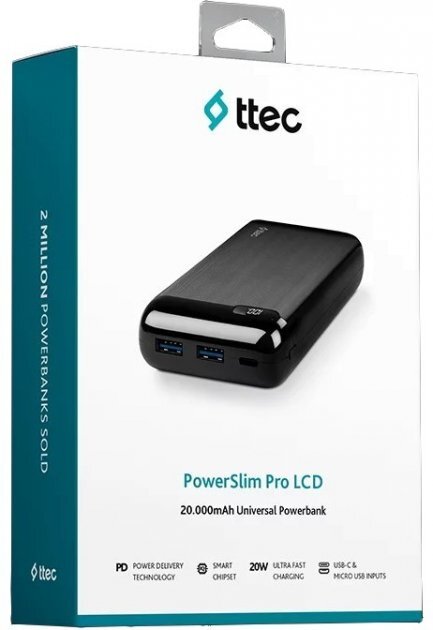 ttec 20000mAh LCD Power Slim 20W