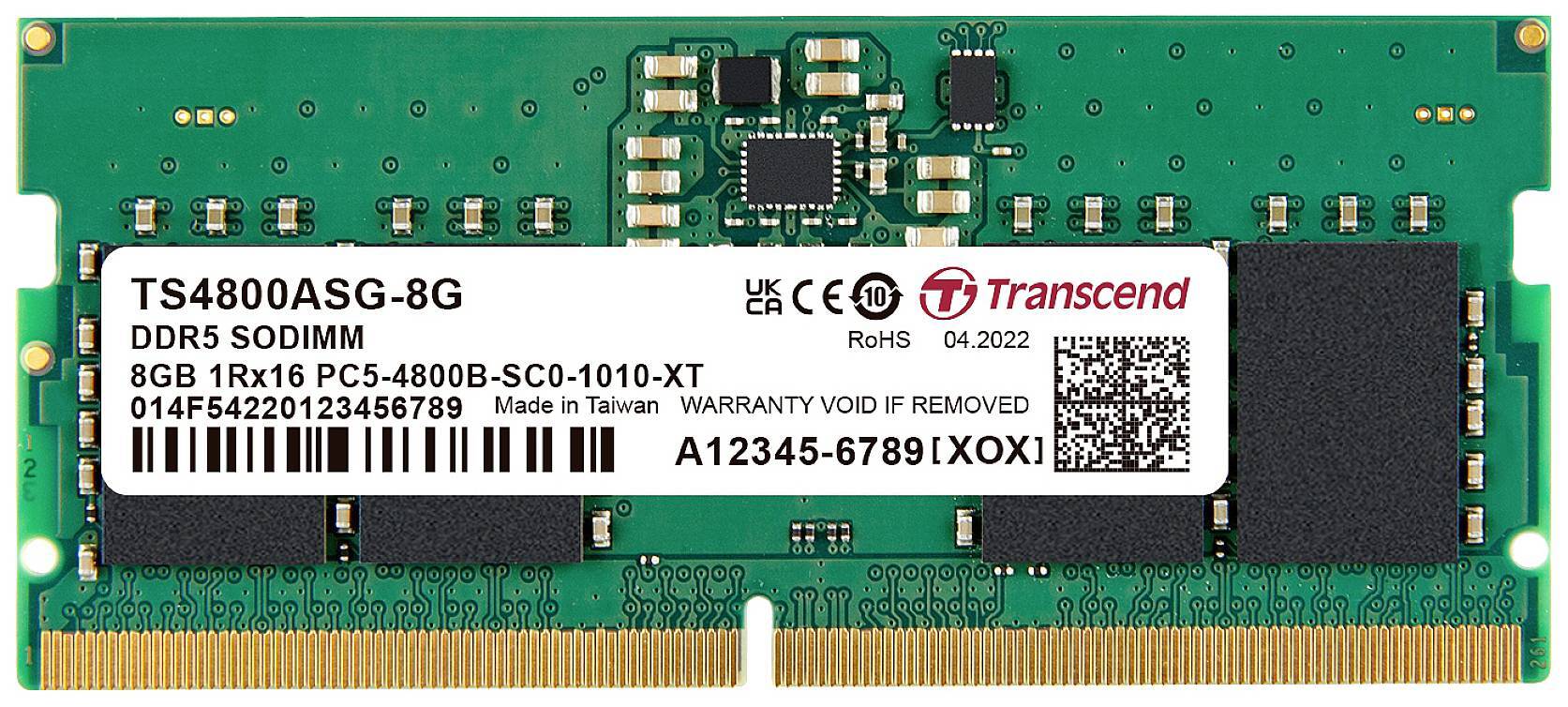 Transcend JetRam 8GB DDR5 4800 SODIMM