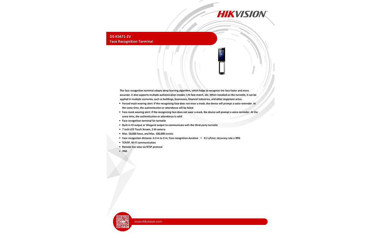 HIKVISION DS-K5671-ZV / Face Recognition Terminal
