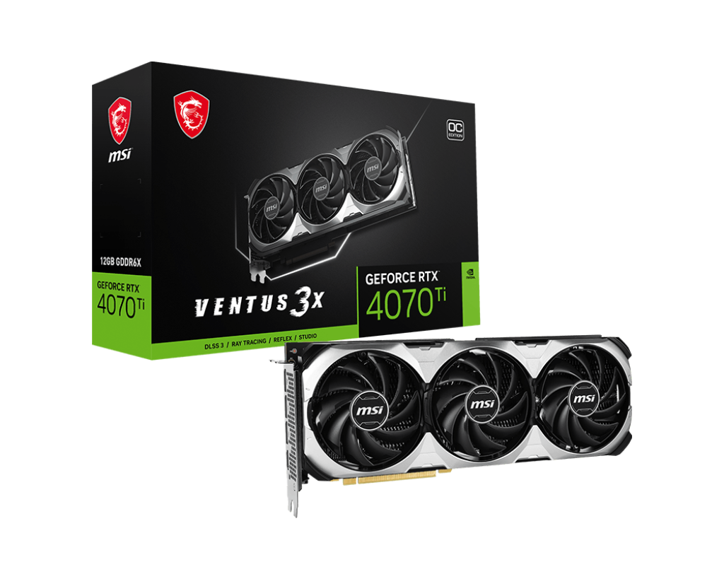 MSI GeForce RTX 4070 Ti VENTUS 3X E 12G OC / 12GB GDDR6X 192Bit