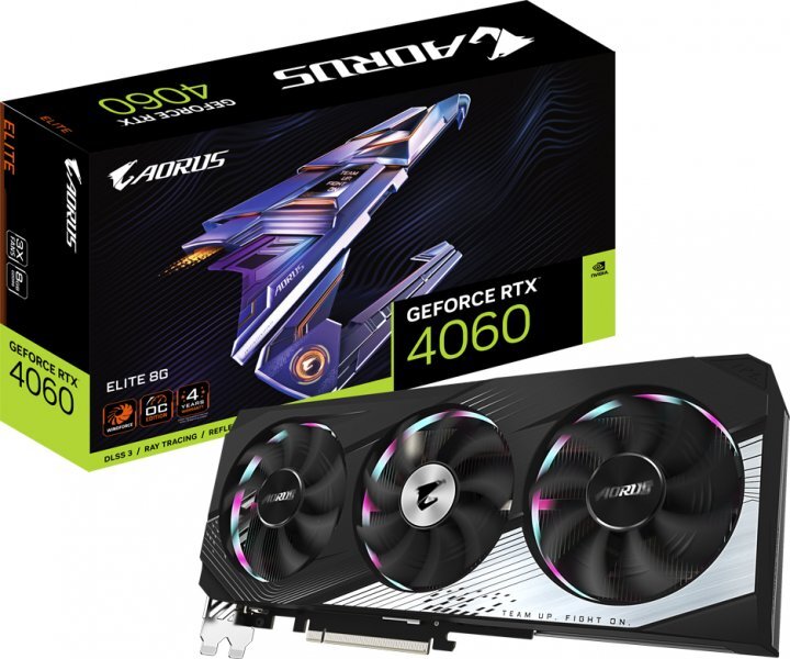 GIGABYTE GeForce RTX 4060 8GB GDDR6X Aorus Master 128Bit / GV-N4060AORUS E-8GD