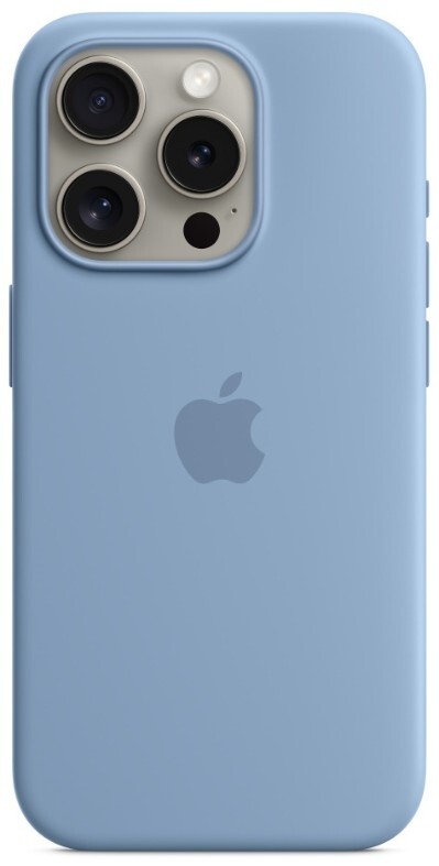 Apple iPhone 15 Pro Silicone Case with MagSafe Cyan