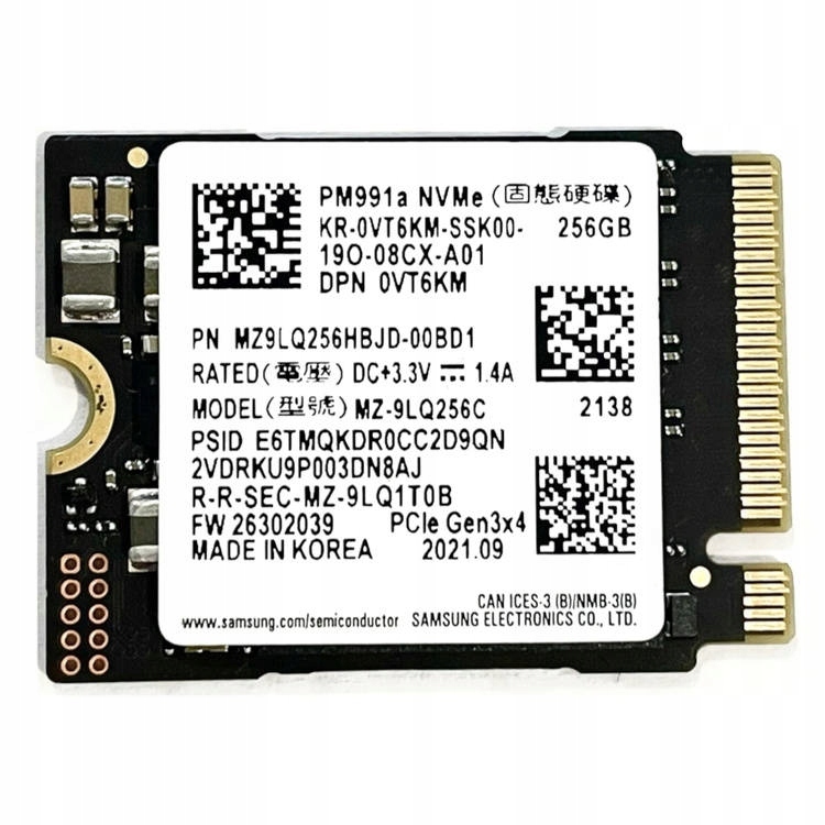 Samsung PM991a 256GB M.2 NVMe / MZALQ256HBJD-000BL2