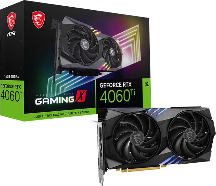 MSI GeForce RTX 4060 Ti GAMING X 16G / 16GB GDDR6 128Bit
