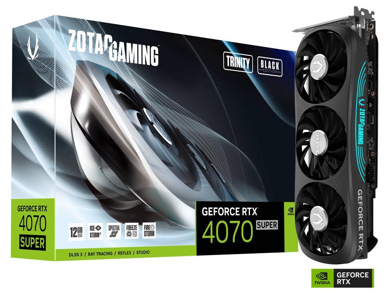 ZOTAC GeForce RTX 4070 SUPER Trinity Black Edition 12GB GDDR6X 192bit / ZT-D40720D-10P