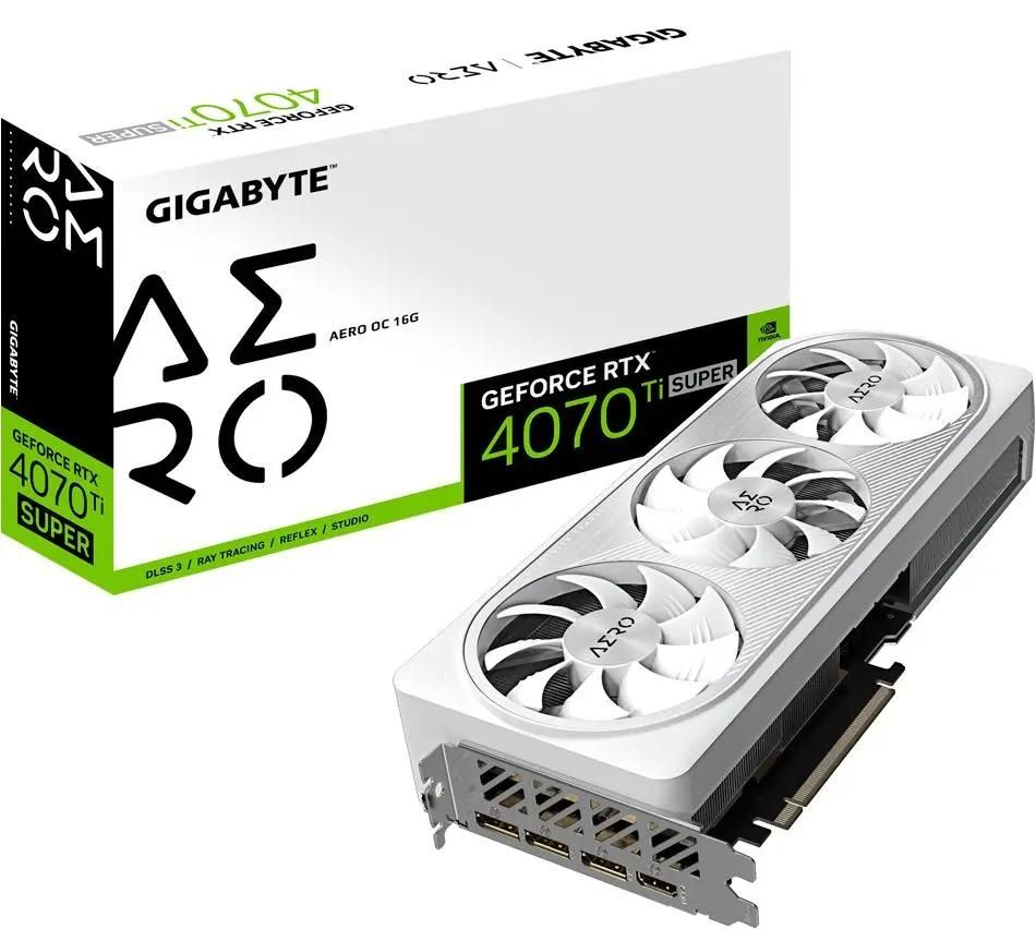 GIGABYTE GeForce RTX 4070 Ti Super 16GB GDDR6X Aero OC 256Bit / GV-N407TSAERO OC-16GD