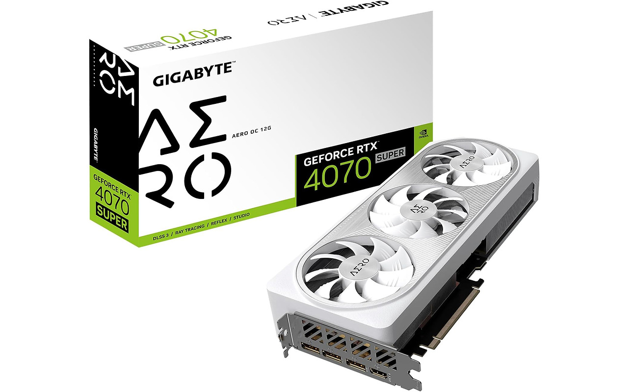 GIGABYTE GeForce RTX 4070 SUPER AERO OC 12G / 12GB GDDR6X 192bit / GV-N407SAERO OC-12GD