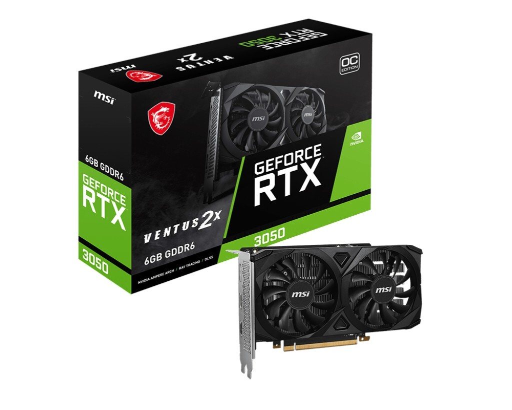 MSI GeForce RTX 3050 VENTUS 2X 6G OC / 8GB GDDR6 96Bit