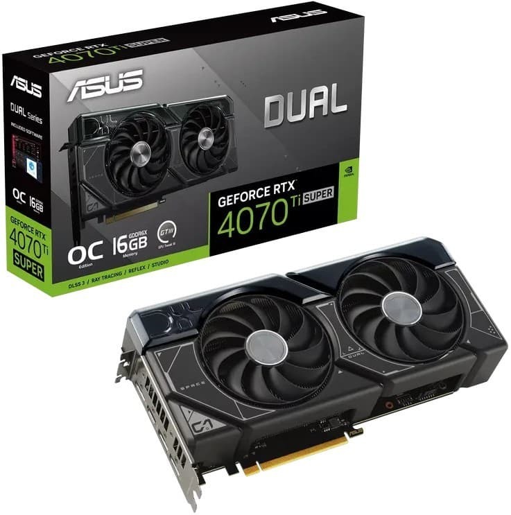 ASUS GeForce RTX 4070 Ti Super 16GB GDDR6X Dual OC 256Bit / DUAL-RTX4070TIS-O16G