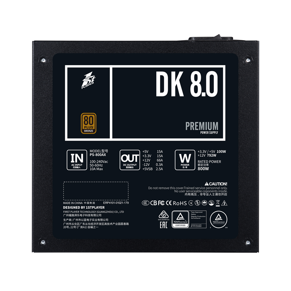 1STPLAYER PS-800AX DK PREMIUM / 800W 80+ BRONZE