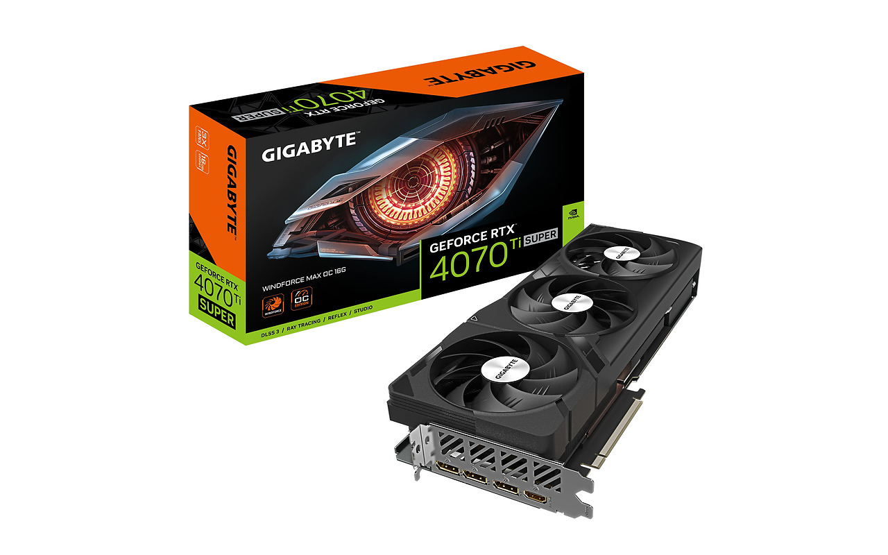 GIGABYTE GeForce RTX 4070 Ti SUPER WINDFORCE MAX OC 16G / 16GB GDDR6X 256bit / GV-N407TSWF3MAXOC-16GD