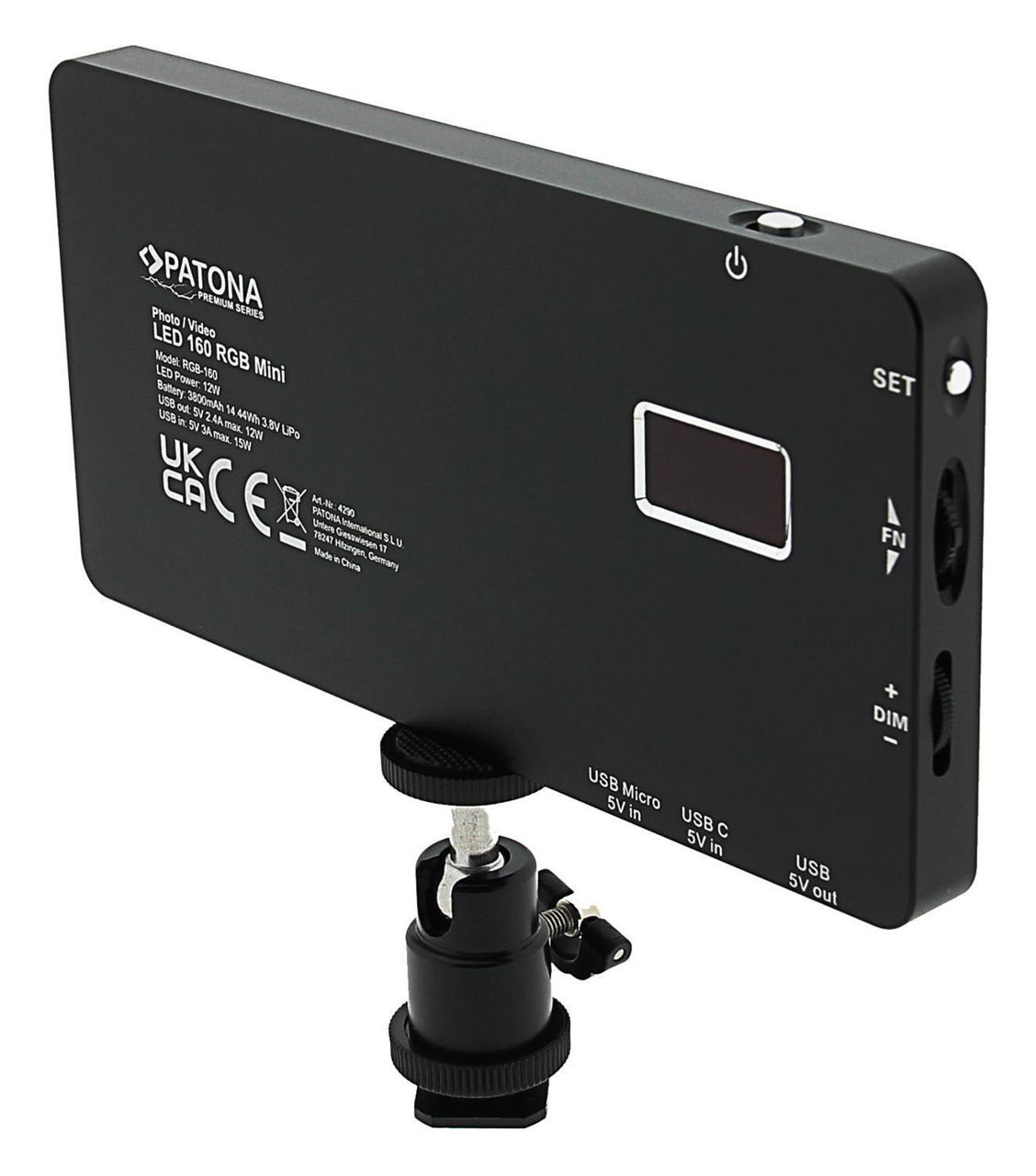 Patona Premium LED Photo/Video Light RGB 160