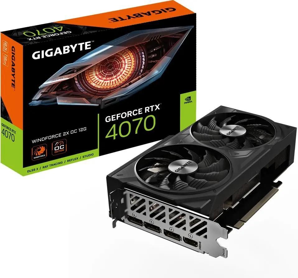GIGABYTE GeForce RTX 4070 12GB GDDR6X 192bit WindForce OC / GV-N4070WF2OC-12GD
