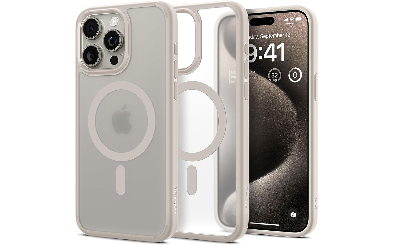 Spigen iPhone 15 Pro Max / Ultra Hybrid Mag Magsafe Grey
