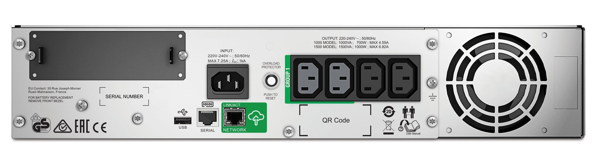 APC Smart-UPS Rack Mounting 2U SMT1000RMI2UC / 1000VA / 700W