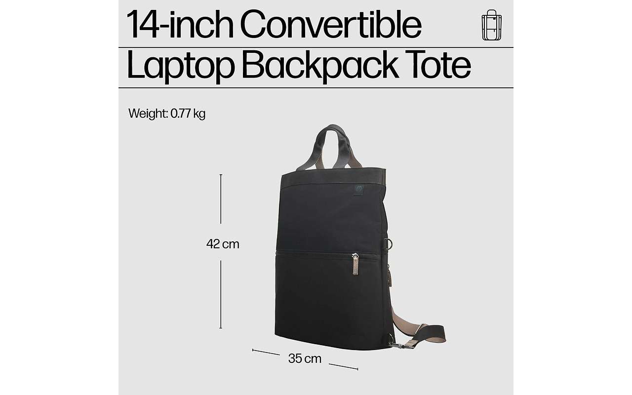 HP Convertible Laptop Backpack Tote 14