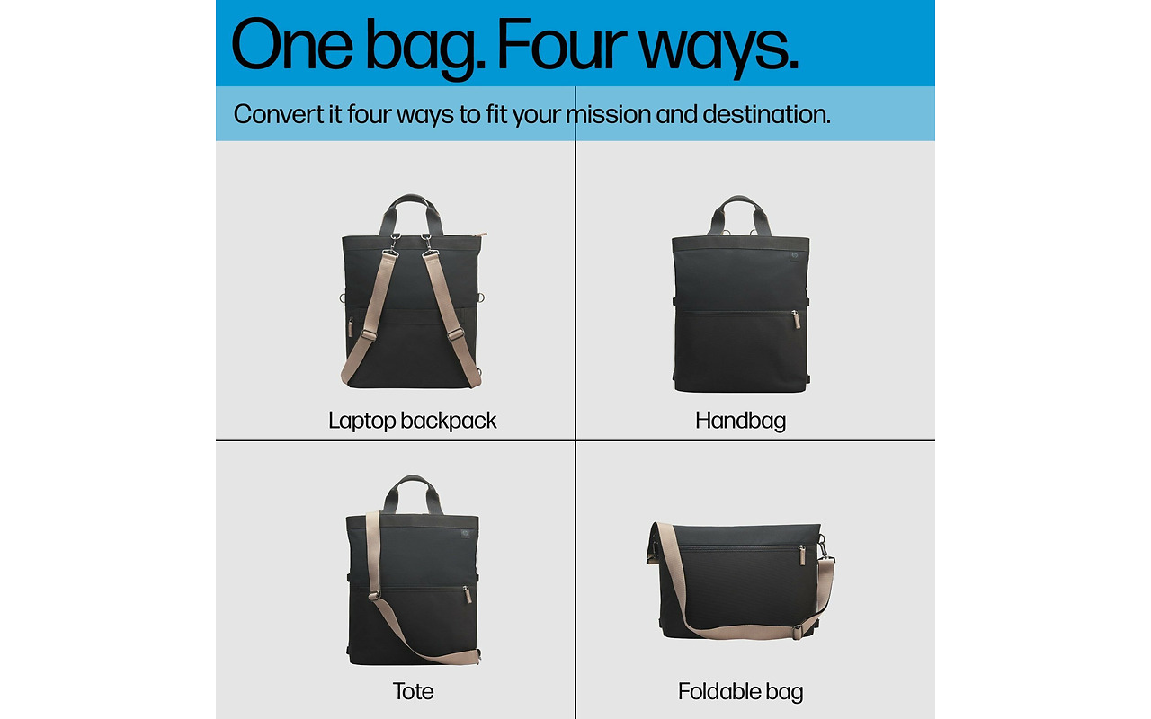 HP Convertible Laptop Backpack Tote 14