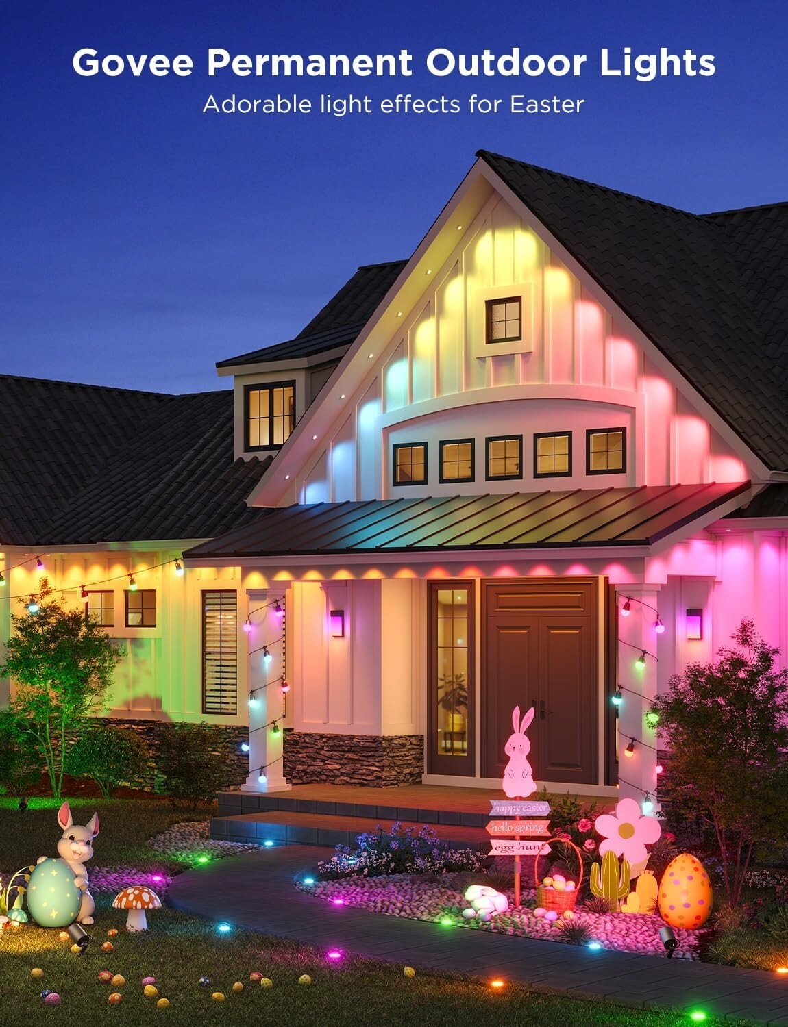GOVEE RGBIC Smart Outdoor String Lights 15m / H70203B1