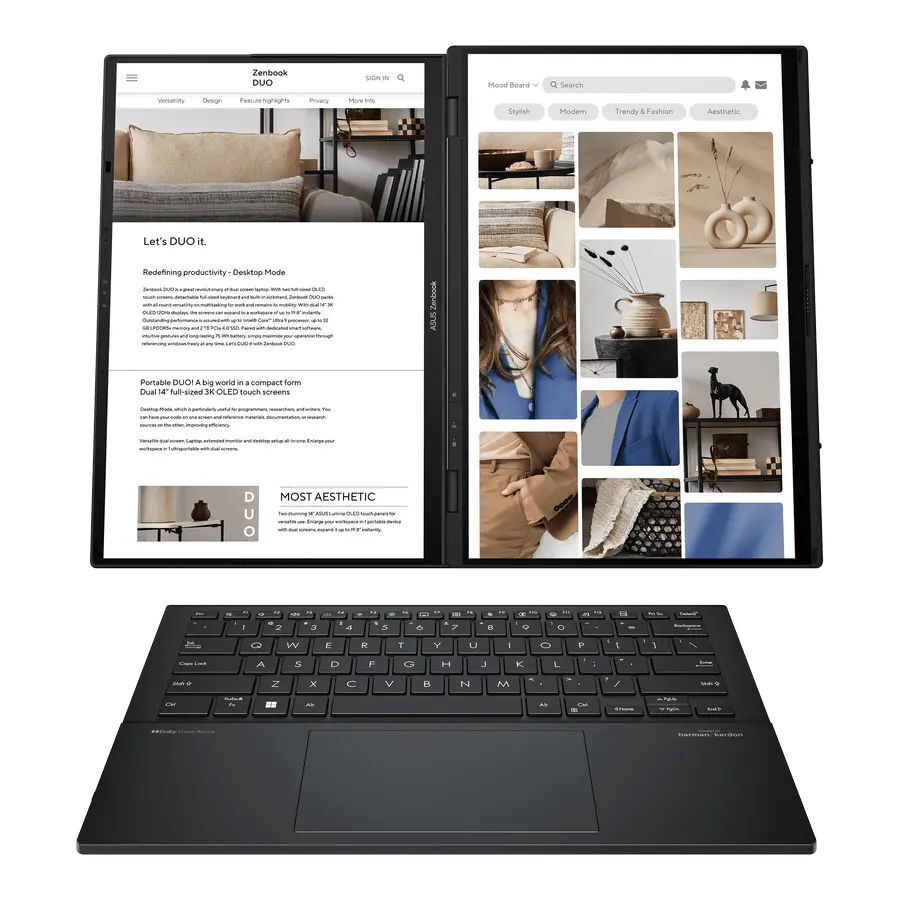 ASUS Zenbook DUO OLED UX8406CA / 14 OLED 3K Touch / Core Ultra 9 285H 32Gb LPDDR5X / 2.0Tb SSD / Intel Arc / Windows 11 Home